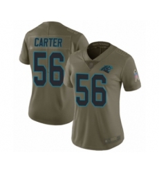 Women's Carolina Panthers #56 Jermaine Carter Limited Olive 2017 Salute to Service Football Jersey