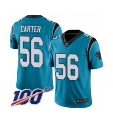 Youth Carolina Panthers #56 Jermaine Carter Limited Blue Rush Vapor Untouchable 100th Season Football Jersey