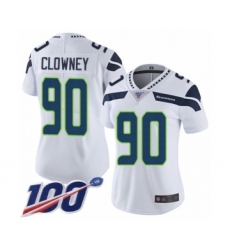 Women's Seattle Seahawks #90 Jadeveon Clowney White Vapor Untouchable Limited Player 100th Season Football Jersey