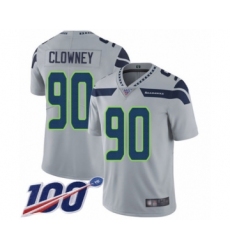 Youth Seattle Seahawks #90 Jadeveon Clowney Grey Alternate Vapor Untouchable Limited Player 100th Season Football Jersey