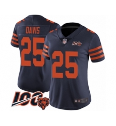 Women's Chicago Bears #25 Mike Davis Limited Navy Blue Rush Vapor Untouchable 100th Season Football Jersey