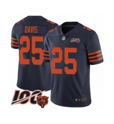 Youth Chicago Bears #25 Mike Davis Limited Navy Blue Rush Vapor Untouchable 100th Season Football Jersey