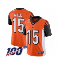 Youth Cincinnati Bengals #15 Damion Willis Orange Alternate Vapor Untouchable Limited Player 100th Season Football Jersey