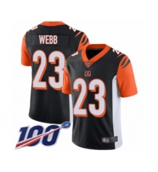 Men's Cincinnati Bengals #23 B.W. Webb Black Team Color Vapor Untouchable Limited Player 100th Season Football Jersey