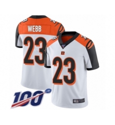 Men's Cincinnati Bengals #23 B.W. Webb White Vapor Untouchable Limited Player 100th Season Football Jersey