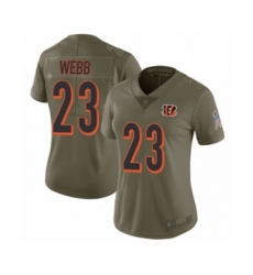 Women's Cincinnati Bengals #23 B.W. Webb Limited Olive 2017 Salute to Service Football Jersey