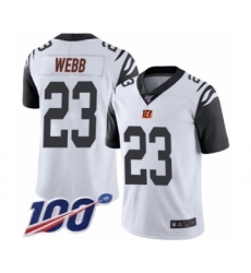 Youth Cincinnati Bengals #23 B.W. Webb Limited White Rush Vapor Untouchable 100th Season Football Jersey