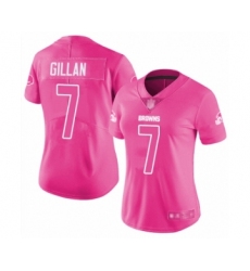 Women's Cleveland Browns #7 Jamie Gillan Limited Pink Rush Fashion Football Jersey