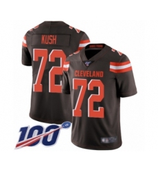 Men's Cleveland Browns #72 Eric Kush Brown Team Color Vapor Untouchable Limited Player 100th Season Football Jersey