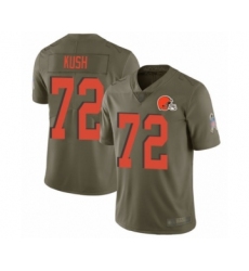 Men's Cleveland Browns #72 Eric Kush Limited Olive 2017 Salute to Service Football Jersey