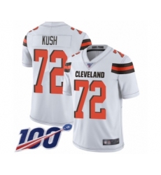 Men's Cleveland Browns #72 Eric Kush White Vapor Untouchable Limited Player 100th Season Football Jersey