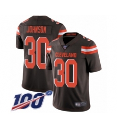 Youth Cleveland Browns #30 D'Ernest Johnson Brown Team Color Vapor Untouchable Limited Player 100th Season Football Jersey