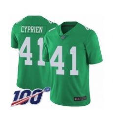Men's Philadelphia Eagles #41 Johnathan Cyprien Limited Green Rush Vapor Untouchable 100th Season Football Jersey