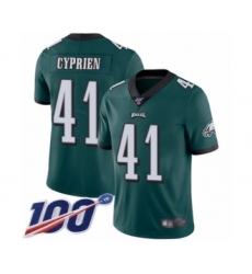 Men's Philadelphia Eagles #41 Johnathan Cyprien Midnight Green Team Color Vapor Untouchable Limited Player 100th Season Football Jersey