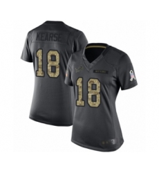 Women's Detroit Lions #18 Jermaine Kearse Limited Black 2016 Salute to Service Football Jersey