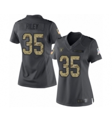 Women's Oakland Raiders #35 Curtis Riley Limited Black 2016 Salute to Service Football Jersey