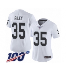 Women's Oakland Raiders #35 Curtis Riley White Vapor Untouchable Limited Player 100th Season Football Jersey