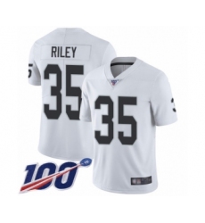 Youth Oakland Raiders #35 Curtis Riley White Vapor Untouchable Limited Player 100th Season Football Jersey
