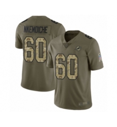 Youth Miami Dolphins #60 Robert Nkemdiche Limited Olive Camo 2017 Salute to Service Football Jersey