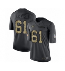 Youth New York Jets #61 Alex Lewis Limited Black 2016 Salute to Service Football Jersey