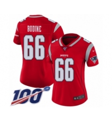 Women's New England Patriots #66 Russell Bodine Limited Red Inverted Legend 100th Season Football Jersey