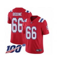 Youth New England Patriots #66 Russell Bodine Red Alternate Vapor Untouchable Limited Player 100th Season Football Jersey