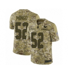 Youth Houston Texans #52 Barkevious Mingo Limited Camo 2018 Salute to Service Football Jersey
