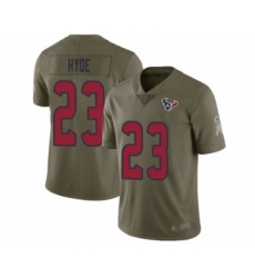 Men's Houston Texans #23 Carlos Hyde Limited Olive 2017 Salute to Service Football Jersey