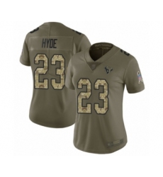 Women's Houston Texans #23 Carlos Hyde Limited Olive Camo 2017 Salute to Service Football Jersey