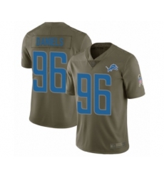 Youth Detroit Lions #96 Mike Daniels Limited Olive 2017 Salute to Service Football Jersey