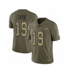 Men's Cincinnati Bengals #19 Auden Tate Limited Olive Camo 2017 Salute to Service Football Jersey
