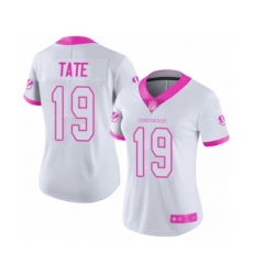Women's Cincinnati Bengals #19 Auden Tate Limited White Pink Rush Fashion Football Jersey