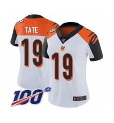 Women's Cincinnati Bengals #19 Auden Tate White Vapor Untouchable Limited Player 100th Season Football Jersey