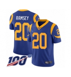 Men's Los Angeles Rams #20 Jalen Ramsey Royal Blue Alternate Vapor Untouchable Limited Player 100th Season Football Jersey