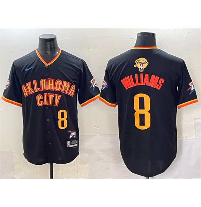 Men's Oklahoma City Thunder #8 Jalen Williams Black 2025 Finals Vapor Stitched Baseball Jersey