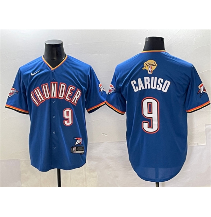 Men's Oklahoma City Thunder #9 Alex Caruso Blue 2025 Finals Vapor Stitched Baseball Jersey