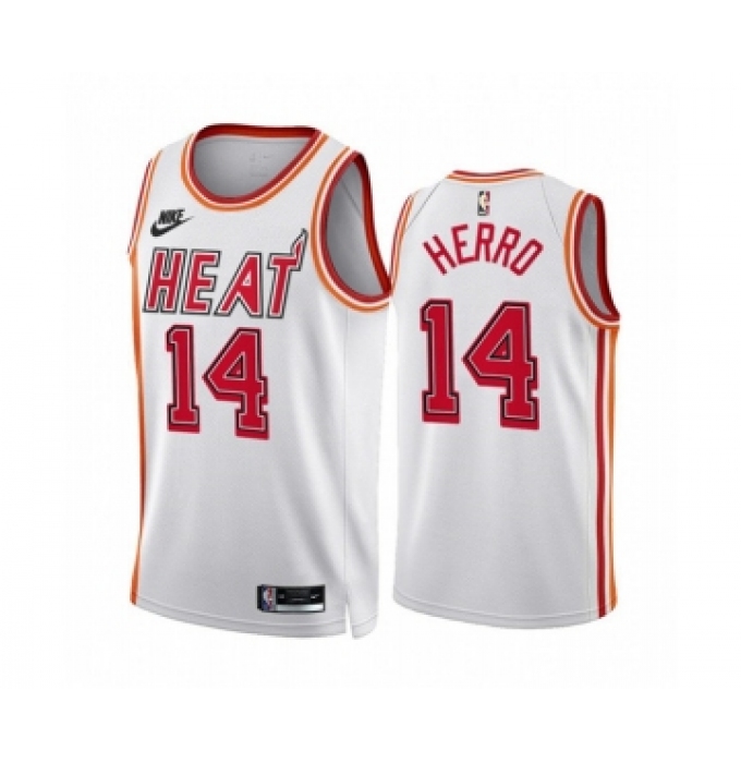Men's Miami Heat #14 Tyler Herro White Classic Edition Stitched Basketball Jersey