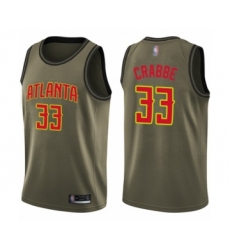 Men's Atlanta Hawks #33 Allen Crabbe Swingman Green Salute to Service Basketball Jersey