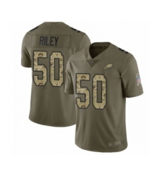 Youth Philadelphia Eagles #50 Duke Riley Limited Olive Camo 2017 Salute to Service Football Jersey