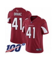 Men's Arizona Cardinals #41 Kenyan Drake Red Team Color Vapor Untouchable Limited Player 100th Season Football Jersey