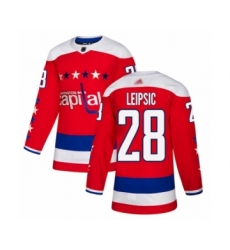 Men's Washington Capitals #28 Brendan Leipsic Authentic Red Alternate Hockey Jersey