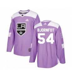 Youth Los Angeles Kings #54 Tobias Bjornfot Authentic Purple Fights Cancer Practice Hockey Jersey