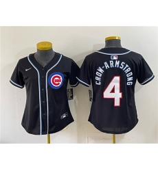 Youth Chicago Cubs #4 Pete Crow-Armstrong 2026 Fashion Replica Black Out Stitched Baseball Jersey