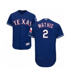 Men's Texas Rangers #2 Jeff Mathis Royal Blue Alternate Flex Base Authentic Collection Baseball Player Jersey