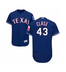 Men's Texas Rangers #43 Emmanuel Clase Royal Blue Alternate Flex Base Authentic Collection Baseball Player Jersey