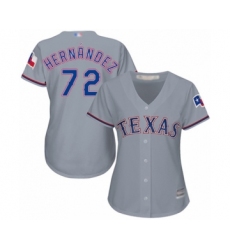 Women's Texas Rangers #72 Jonathan Hernandez Authentic Grey Road Cool Base Baseball Player Jersey