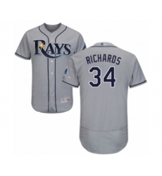 Men's Tampa Bay Rays #34 Trevor Richards Grey Road Flex Base Authentic Collection Baseball Player Jersey