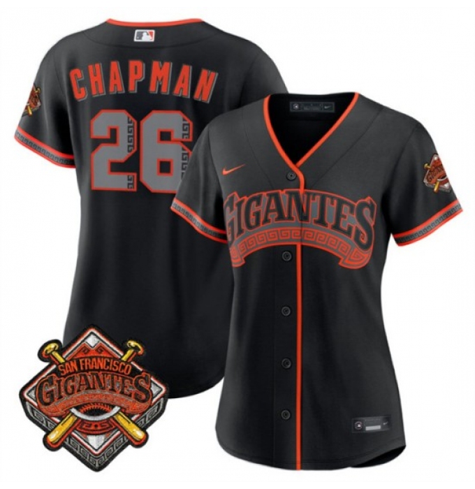 Women's San Francisco Giants #26 Matt Chapman Black 2026 Alternate Stadium Stitched Baseball Jersey(Run Small)