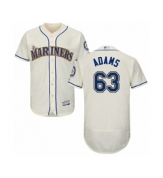 Men's Seattle Mariners #63 Austin Adams Cream Alternate Flex Base Authentic Collection Baseball Player Jersey
