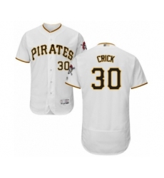 Men's Pittsburgh Pirates #30 Kyle Crick White Home Flex Base Authentic Collection Baseball Player Jersey